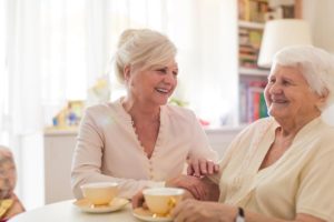 woman learning more about continuing care retirement community