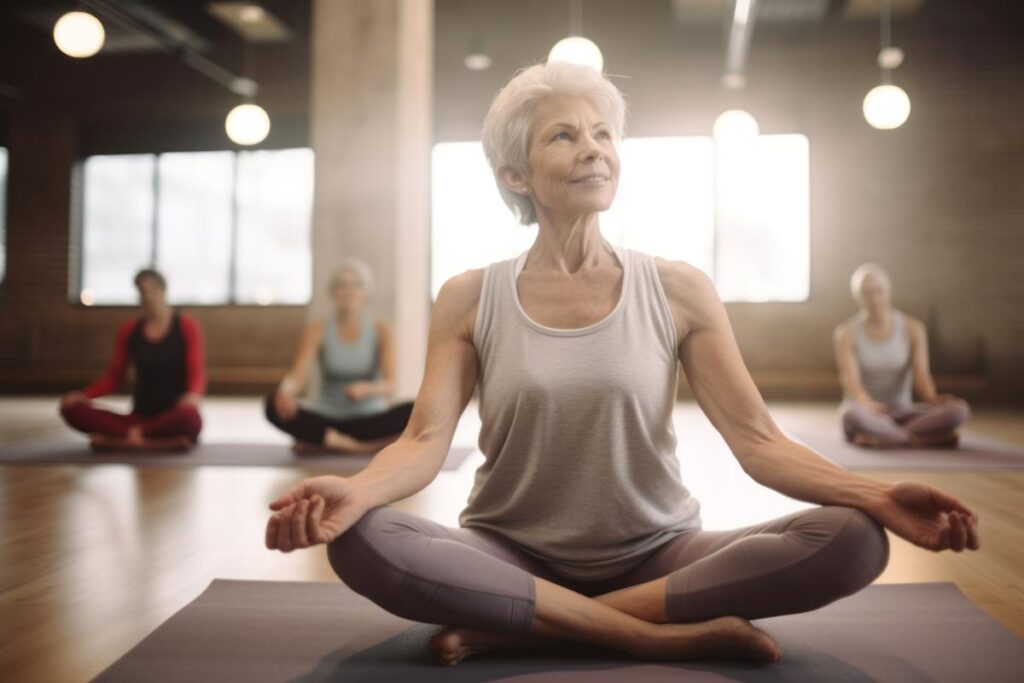 a senior meditates, one of many Activities That Foster Purpose for seniors