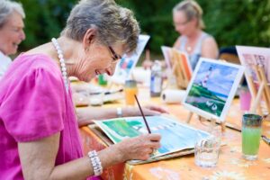 seniors paint as they rediscover Passions After Retirement